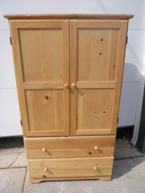 lot 10 image: Unfinished Armoire 2 drawers and 1 ...