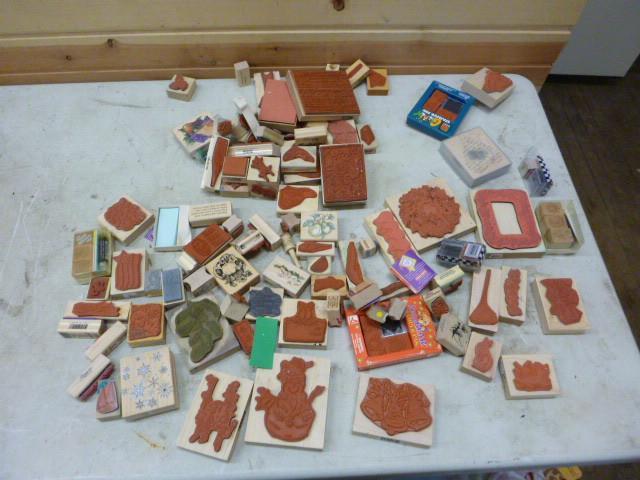 lot 141 image: Lot of Wood Craft Block Rubber Stam...