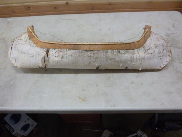 lot 182 image: Birch Bark Canoe 34" - has a h...