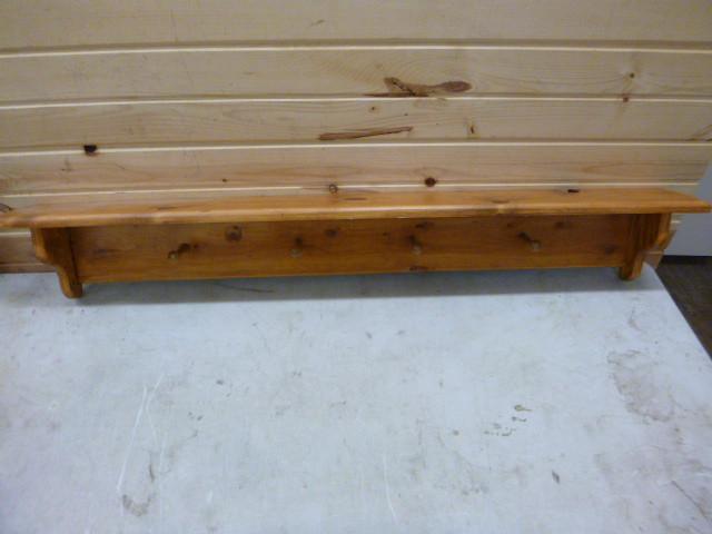 lot 76 image: 48" Wooden Shelf and Coat Rack...