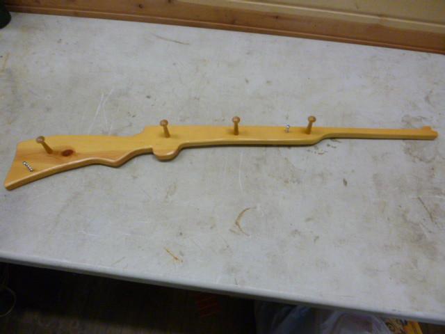 lot 87 image: Wooden Gun Coat Rack...