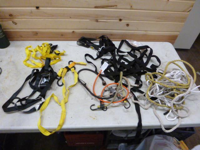 lot 93 image: 3 Ratchet Straps, Ropes and Bungee ...