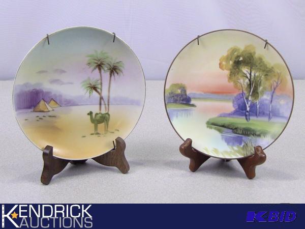 lot 101 image: 2 Hand Painted Antique Nippon Plates
