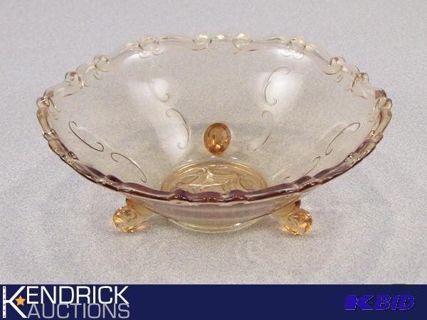 lot 111 image: Pink Depression Glass Footed Dish