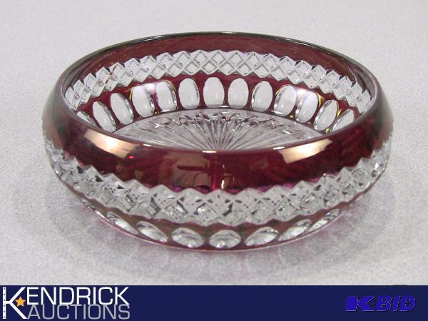 lot 114 image: Cut Crystal Red Accented Dish