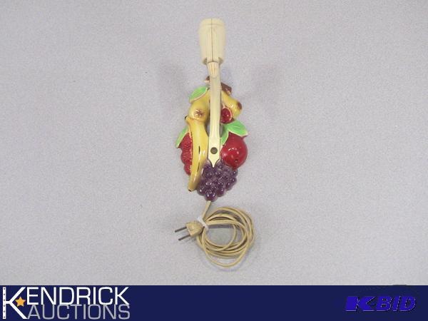 lot 32 image: Antique Fruit Wall Sconce Lamp
