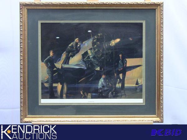 lot 38 image: Vintage Dietz Aviation Lithograph Unsung