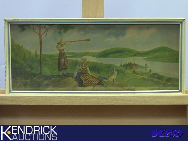 lot 44 image: Vintage Framed Scandanavian Themed Lithograph