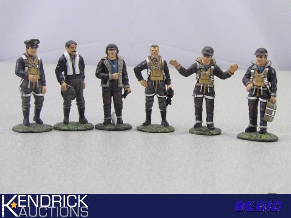 lot 71 image: Lot of 6 Painted Lead Pilot Figurines