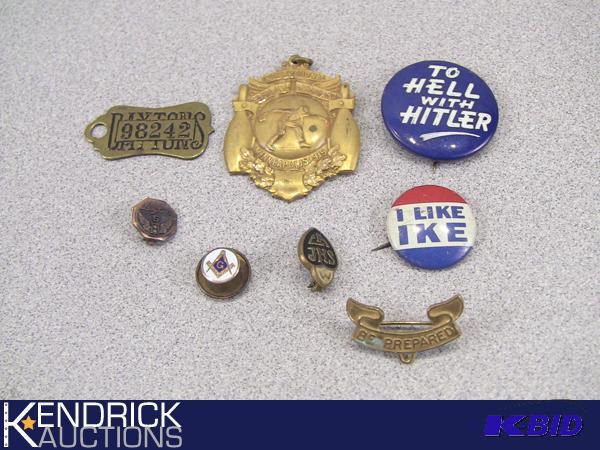 Vintage Pin Collection Daytons Hitler Ike Mason