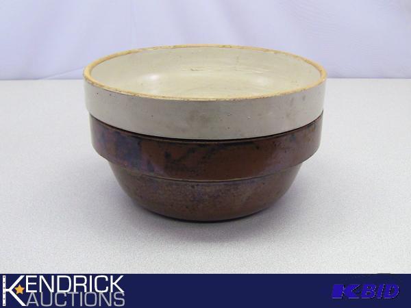 Lot Of 2 Antique Stoneware Nesting Bowls