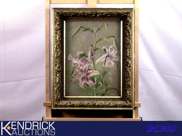 Antique Original Oil Painting In Gold Gilt Frame
