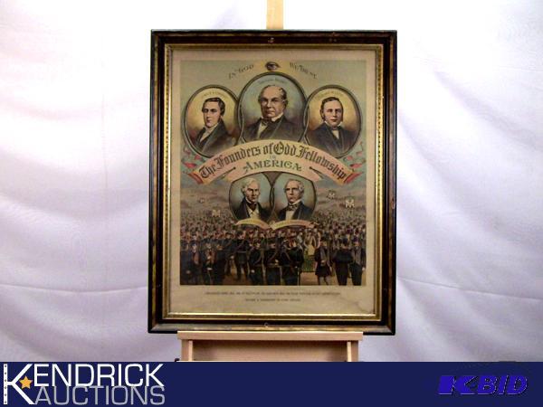 Authentic Antique 1891 Odd Fellowship Recruiting Poster