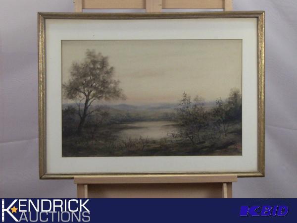 Original Antique Signed Josef Burian Watercolor Landscape