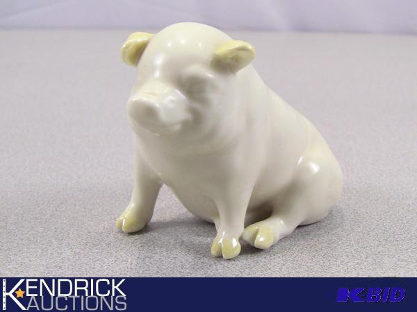 Vintage Belleek Porcelain Pig