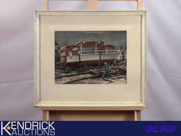 Original Vintage Signed Aldis Browne Watercolor