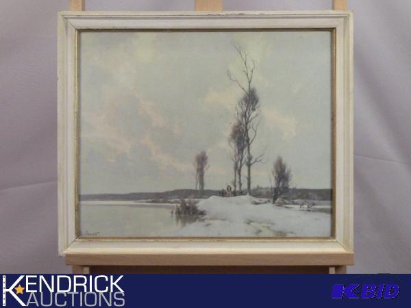 Original Vintage Signed A. Jacob Chalk Pastel On Board