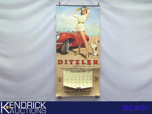 Vintage Ditzler Paint Pinup Girl Calendar 1964