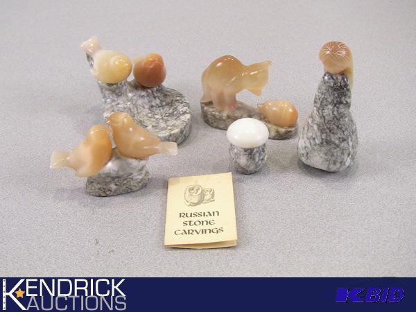 Lot Of Russian Stone Carving Figurines