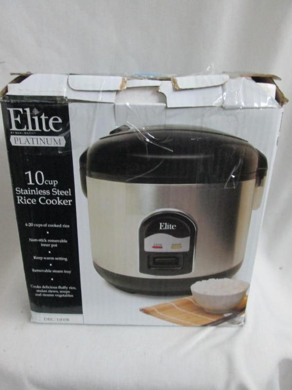 Elite Platinum 10Cup Rice Cooker with Stainless Steel Cooking Pot