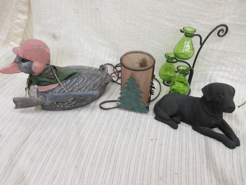 Lamp, decoy, black lab, small decan...