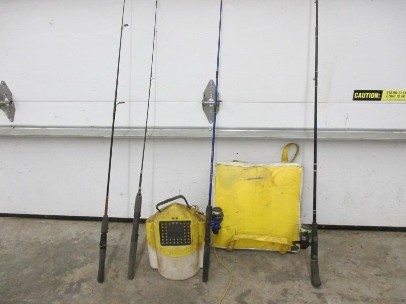 Fishing poles, &amp reels 6 and s...