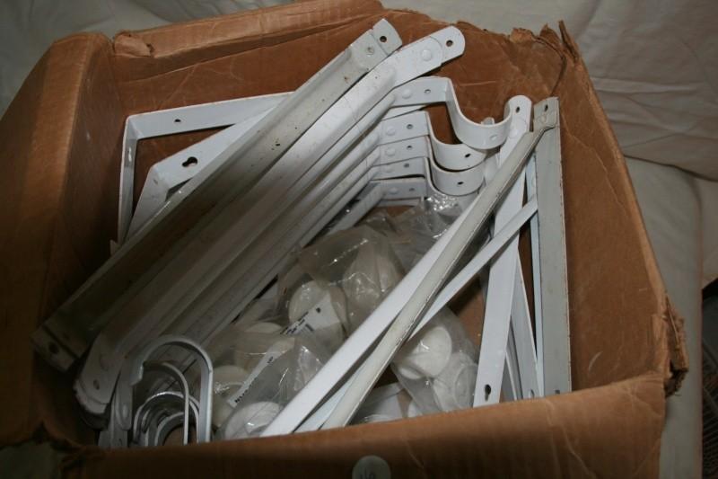 Misc. shelf brackets wpole holders...