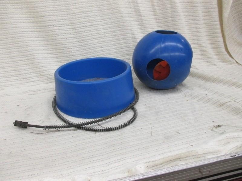 Dog toy and heated dish...