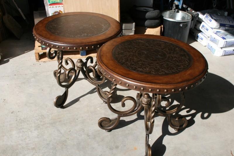 2 - 26&quot end tables, wood and m...