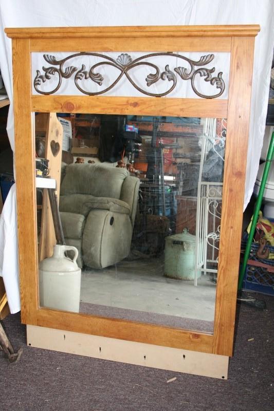 Wood mirror, can attach to a dresse...