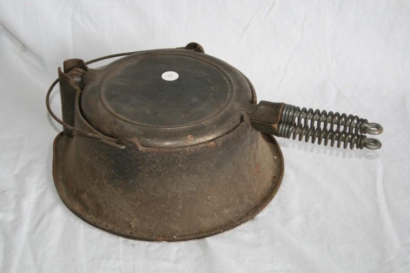 Antique waffle maker, for over an o...