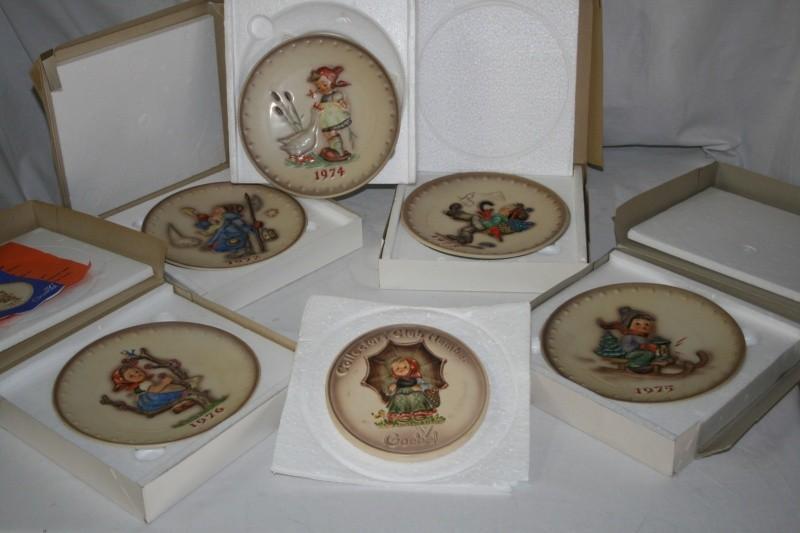 6 Dated porcelain Hummel plates....