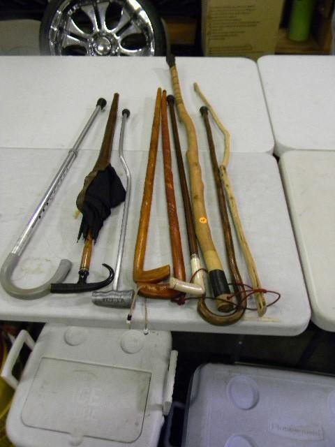 lot 105 image: Lot of 9 canes and walking sticks&n...