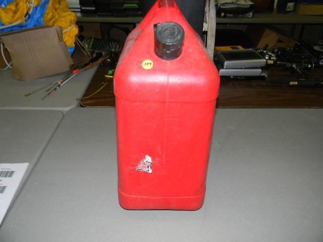 lot 124 image: 6 gallon gas can...