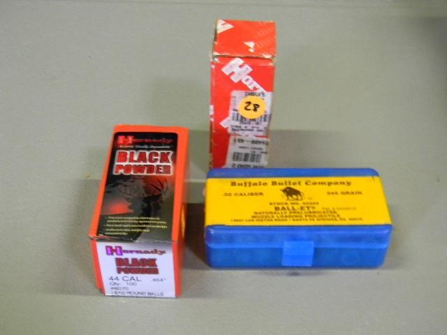 lot 28 image: Lot of 3 boxes - one box .451 lead ...