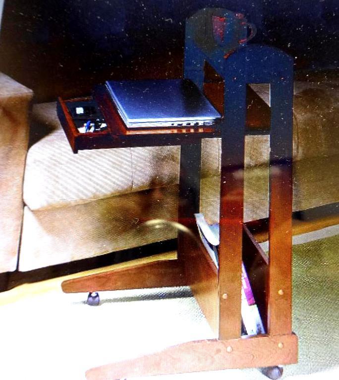 CHERRY LAPTOP TABLE. Bidder is resp...