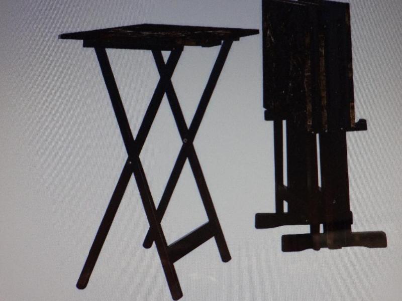 ESPRESSO MARBLE-LIKE TV TRAY SET. B...