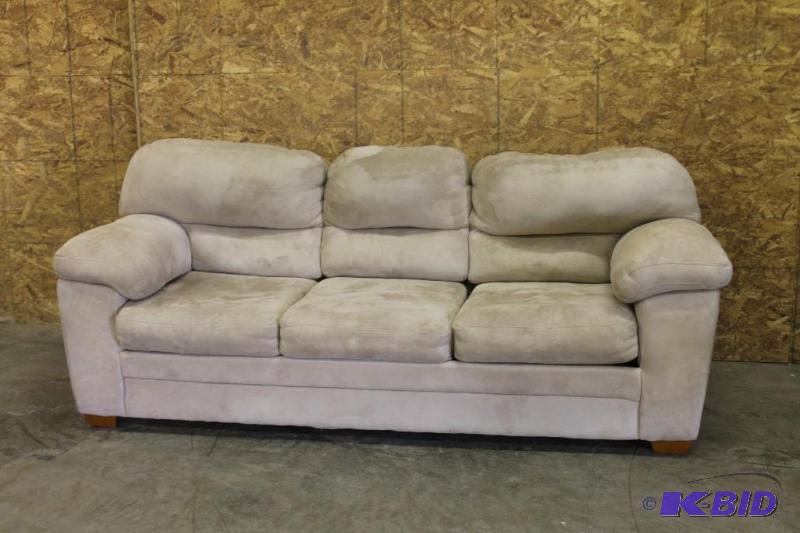 lot 5 image: 3 section Microfiber Sofa