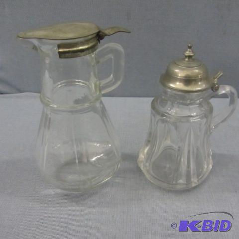 Two Vintage Syrup Pitchers