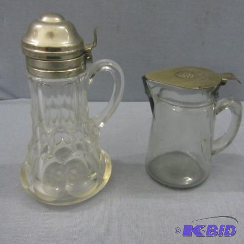 Pair Vintage Syrup Pitchers