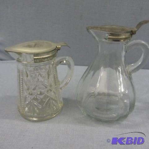 Pair Vintage Syrup Pitchers