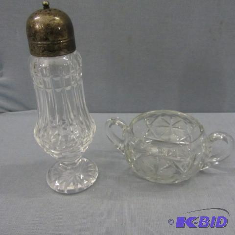 Crystal Shaker and Creamer