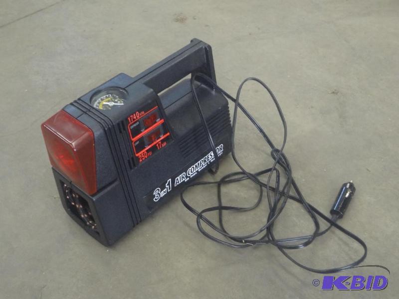 lot 104 image: 3-In-1 12Volt Air Compressor-Work L...
