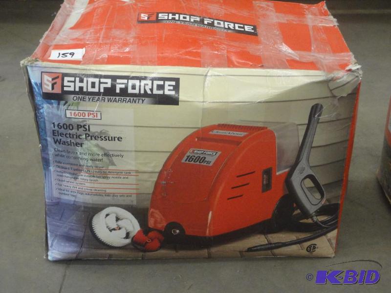 lot 159 image: Shop Force 1600 PSI Electric Pressu...