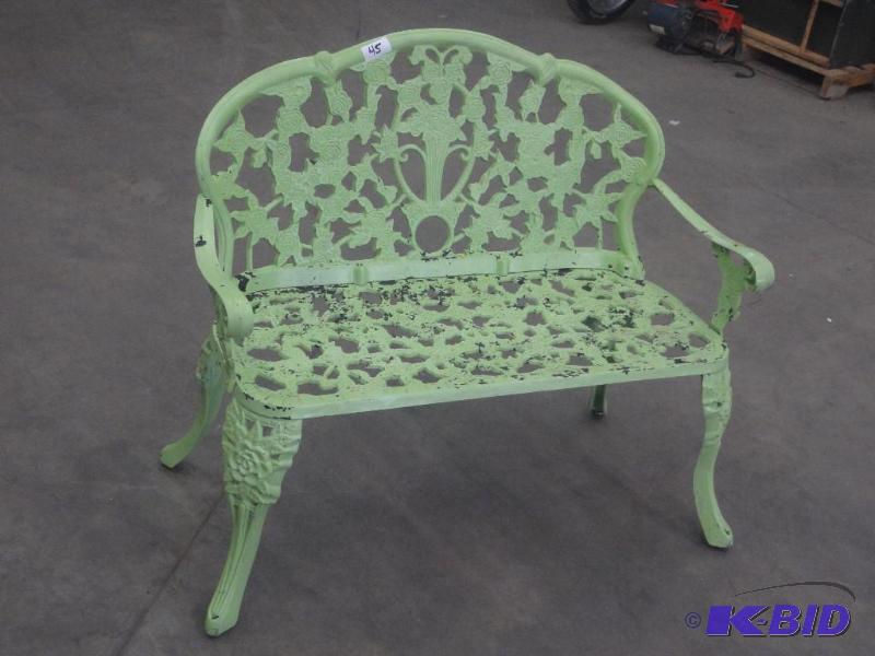lot 45 image: Vintage Cast Iron Bench...