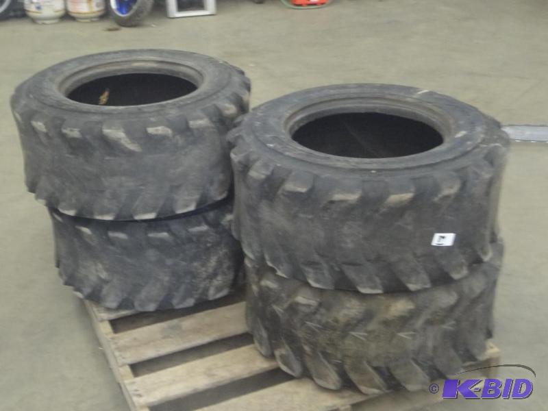 lot 89 image: (4) Used 12x16.5 Skidloader Tires...