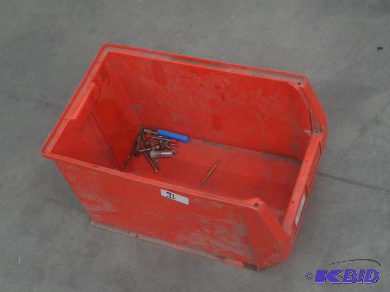 lot 91 image: Plastic Parts Bin With Misc Dremel ...