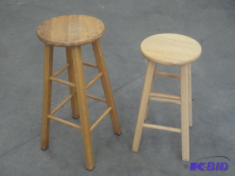 lot 92 image: (2) Wooden Bar Stools...
