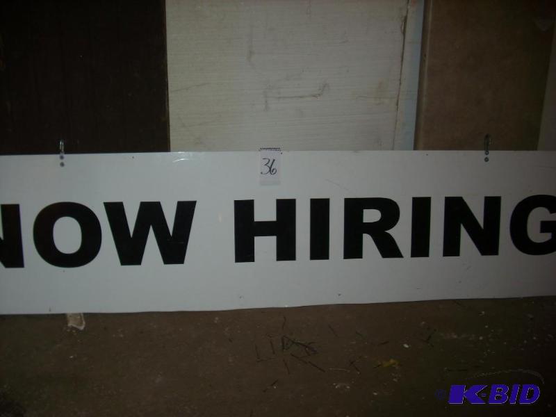 Now Hiring sign...