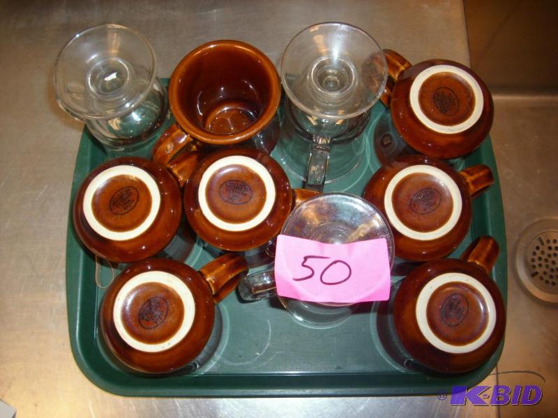 10 coffee cups with tray...